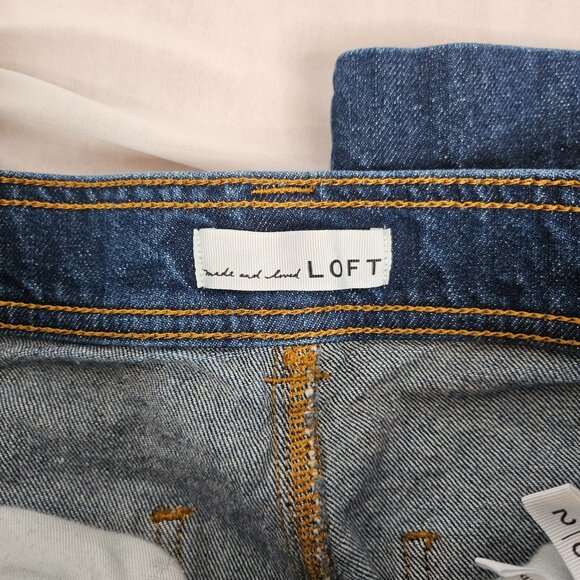LOFT Dark Blue Women's Wide Leg Jeans, Size 2P (26P) - Picture 8 of 10